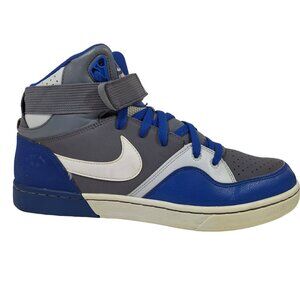 NIKE Court Tranxition High Top Sneaker Gray White Blue Size 11.5